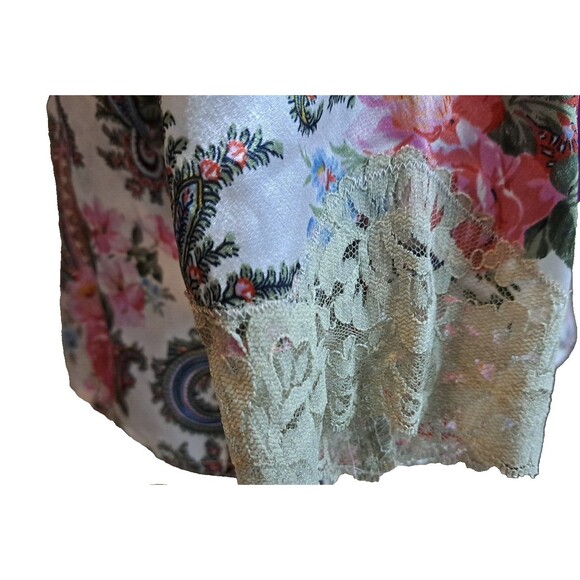 Vintage Victoria’s Secret Womens Size P Gold Label Pajama Top Silky Satin Floral - Picture 5 of 12
